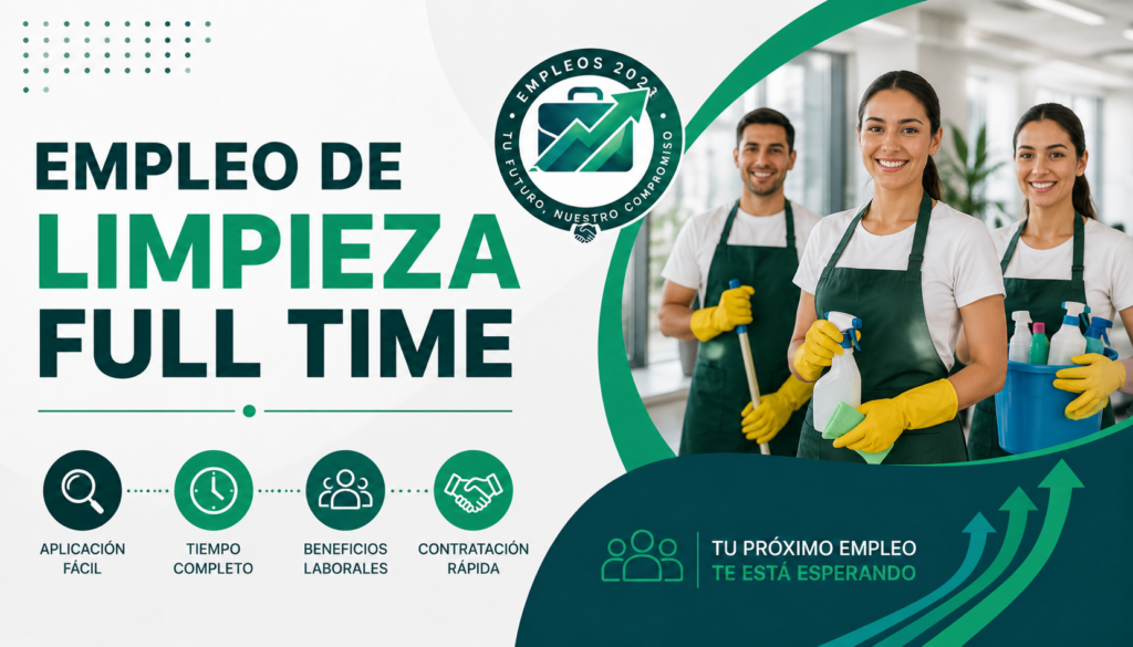 Empleo de Limpieza Full Time con Beneficios en Estados Unidos